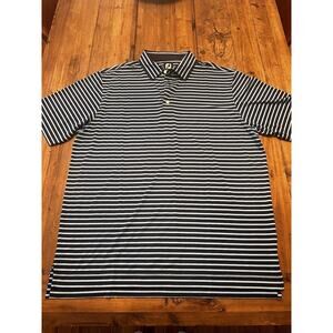 FootJoy FJ Polo Shirt Men's Size XL Blue Striped Golf Performance Athletic